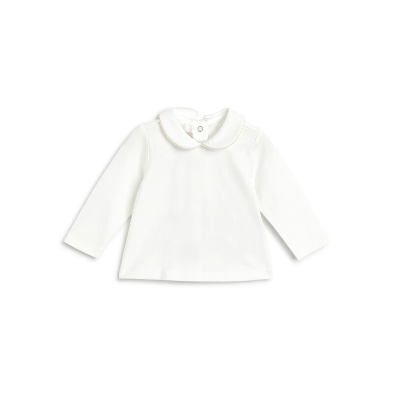 Girls Light Natural Solid T-shirt With Dress image number 1